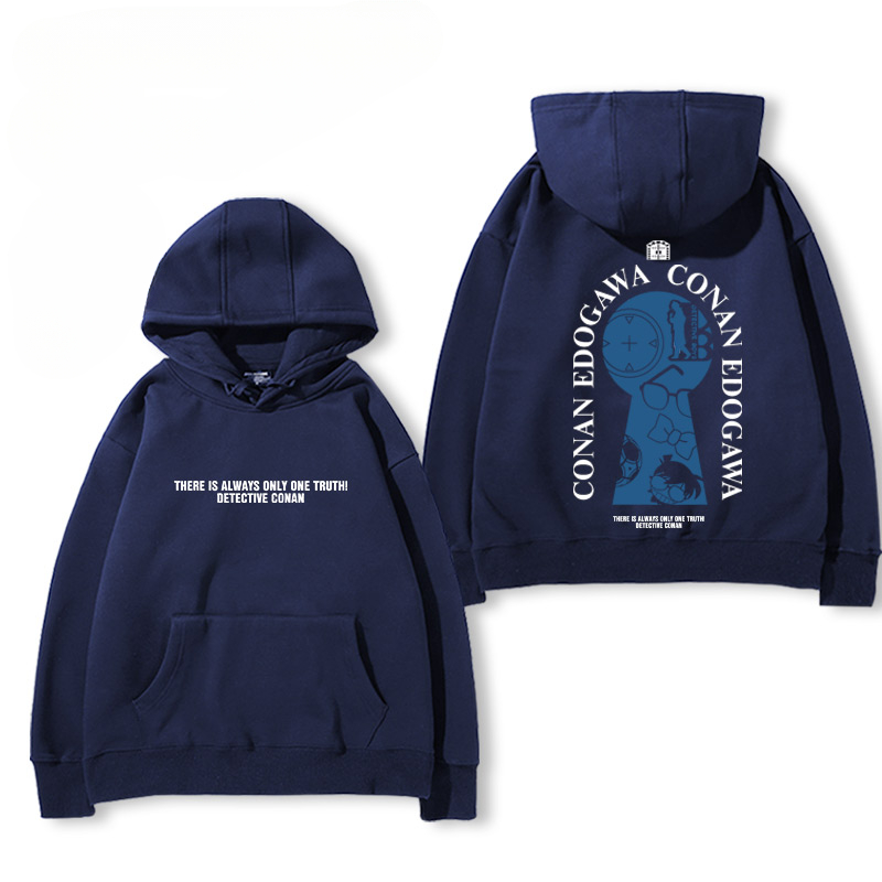 名偵探柯南 2024秋冬新款親子情侶裝薄絨款連帽衛衣