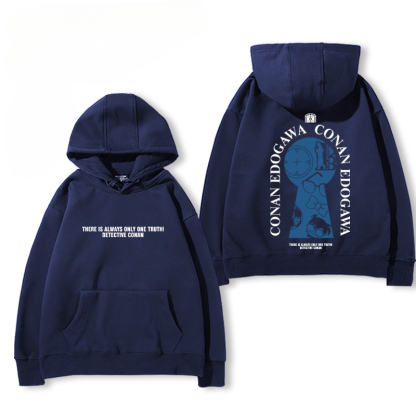 名偵探柯南 2024秋冬新款親子情侶裝薄絨款連帽衛衣