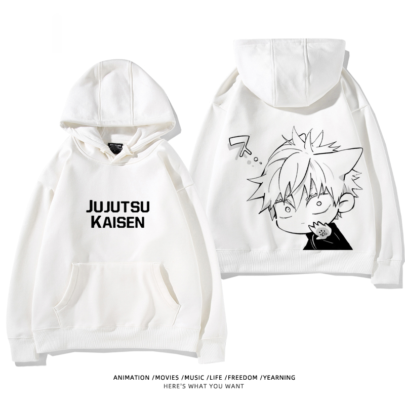 咒術迴戰聯名衛衣2024秋冬新款親子情侶裝薄絨款連帽衛衣