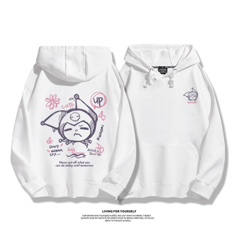 庫洛米聯名衛衣2023秋冬新款親子情侶裝薄絨款連帽衛衣-星夢cosplay