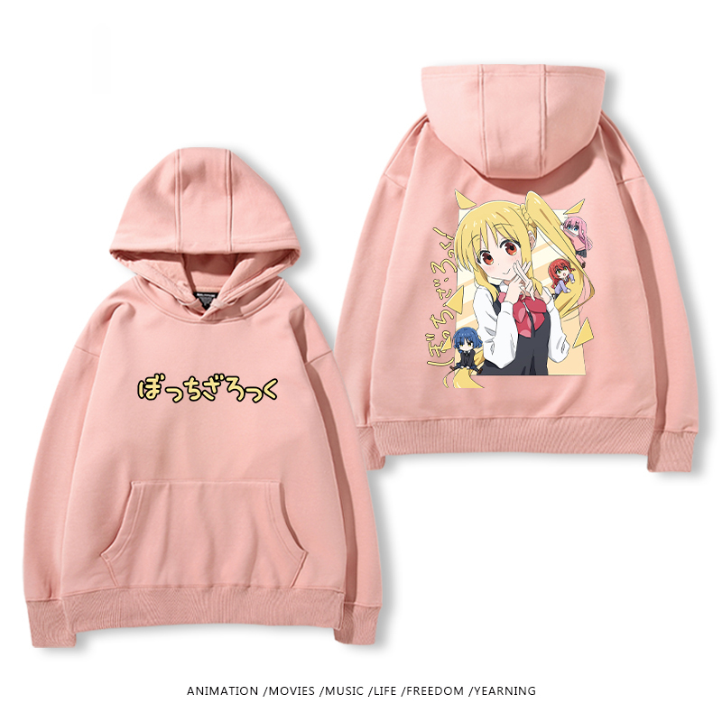 孤獨搖滾 聯名衛衣2024秋冬新款親子情侶裝薄絨款連帽衛衣