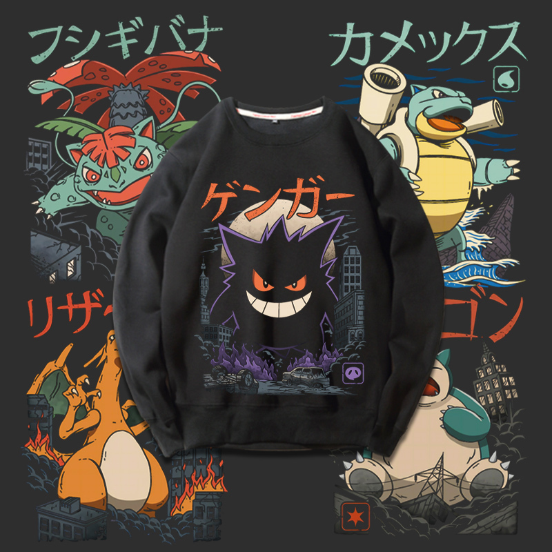 寶可夢日系2023親子情侶裝 圓領長袖