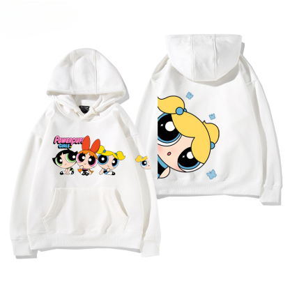 飛天小女警 2024秋冬新款親子情侶裝薄絨款連帽衛衣