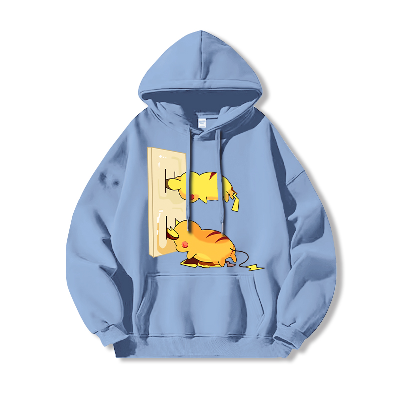 寶可夢 聯名衛衣2024秋冬新款親子情侶裝薄絨款連帽衛衣