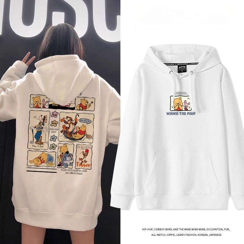 小熊維尼 聯名衛衣2025秋冬新款 親子情侶裝連帽衛衣