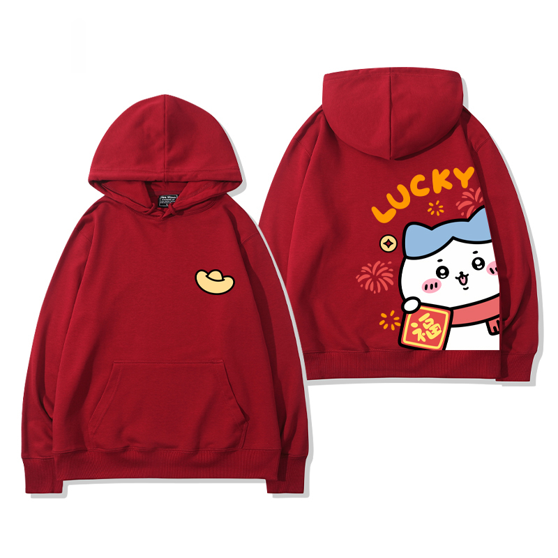 chiikawa 2024秋冬新款親子情侶裝薄絨款連帽衛衣