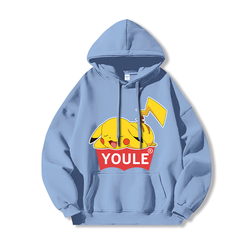 寶可夢 聯名衛衣2024秋冬新款親子情侶裝薄絨款連帽衛衣