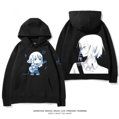 孤獨搖滾 聯名衛衣2024秋冬新款親子情侶裝薄絨款連帽衛衣