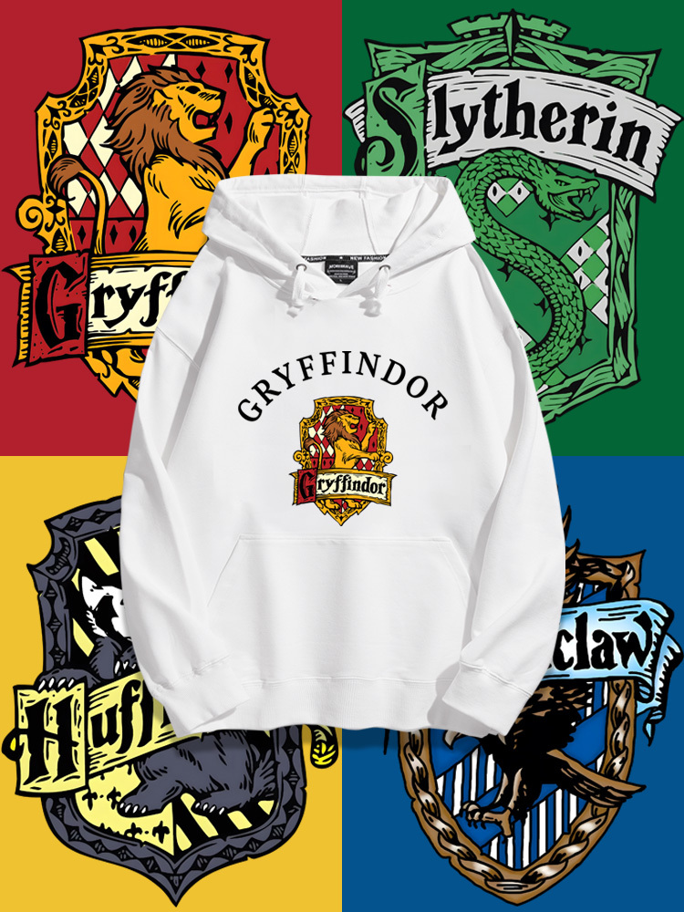 哈利波特聯名衛衣2023秋冬新款親子情侶裝薄絨款連帽衛衣