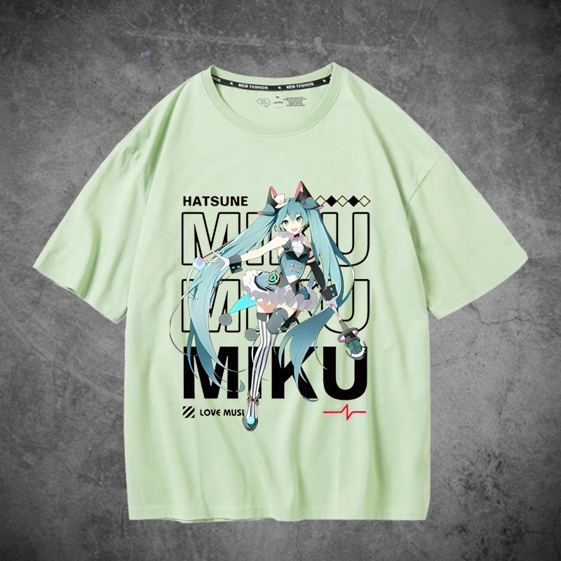 初音未來聯名衛衣2024秋冬新款親子情侶裝薄絨款連帽衛衣