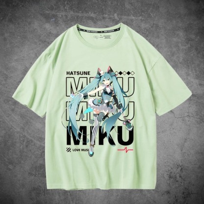 初音未來聯名衛衣2024秋冬新款親子情侶裝薄絨款連帽衛衣