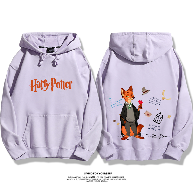 瘋狂動物城聯名衛衣2023秋冬新款親子情侶裝薄絨款連帽衛衣