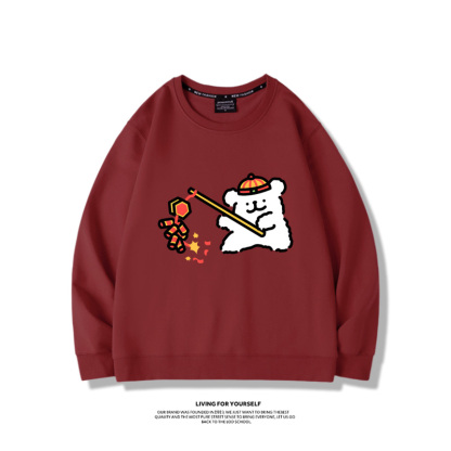 線條小狗2023親子情侶裝 圓領長袖