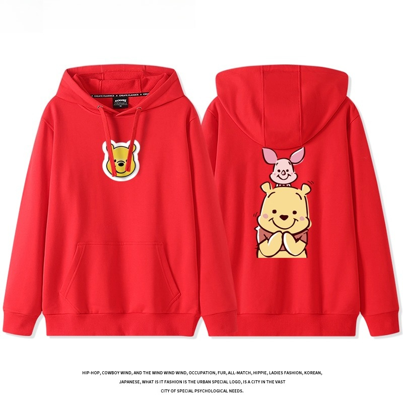 小熊維尼 聯名衛衣2025秋冬新款 親子情侶裝連帽衛衣