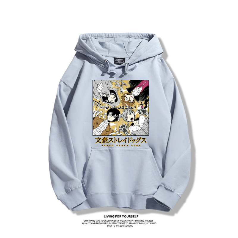 文豪野犬聯名衛衣2023秋冬新款親子情侶裝薄絨款連帽衛衣