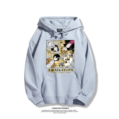 文豪野犬聯名衛衣2023秋冬新款親子情侶裝薄絨款連帽衛衣