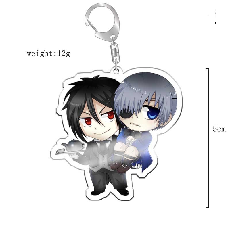 黑執事周邊掛件可愛夏爾塞巴斯醬亞克力鑰匙扣 雙面透明動漫掛飾【單買三件起送】