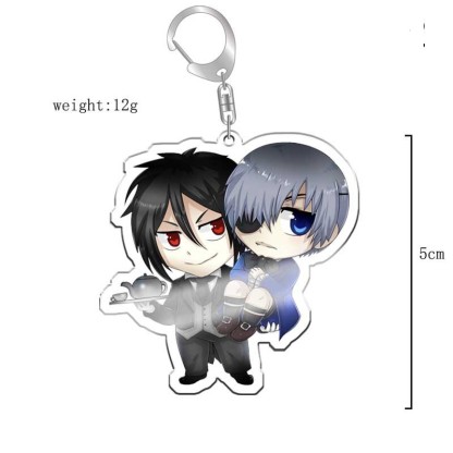 黑執事周邊掛件可愛夏爾塞巴斯醬亞克力鑰匙扣 雙面透明動漫掛飾【單買三件起送】