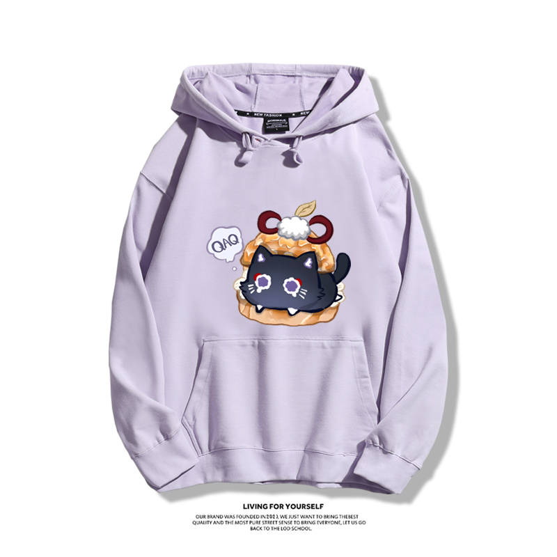 原神散兵貓貓聯名衛衣2023秋冬新款親子情侶裝薄絨款連帽衛衣