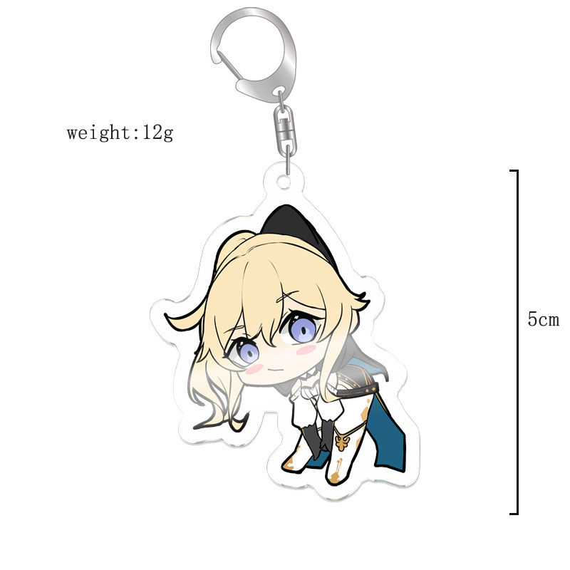 原神八重神子魈可莉刻晴亞克力萬葉熒七七鍾離亞力克鑰匙扣掛飾【單買三件起送】