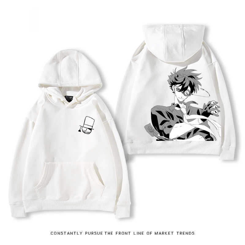 名偵探柯南聯名衛衣2024秋冬新款親子情侶裝薄絨款連帽衛衣