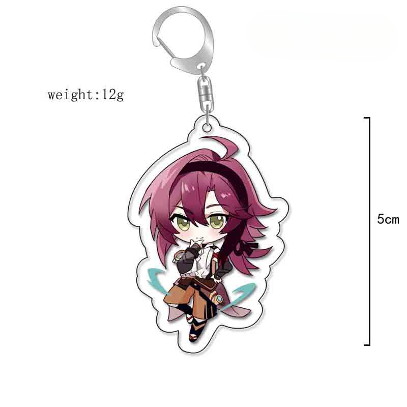 原神旅行者可莉安柏凱亞克力雙面鑰匙扣個性掛飾遊戲周邊薔薇魔女【單買三件起送】