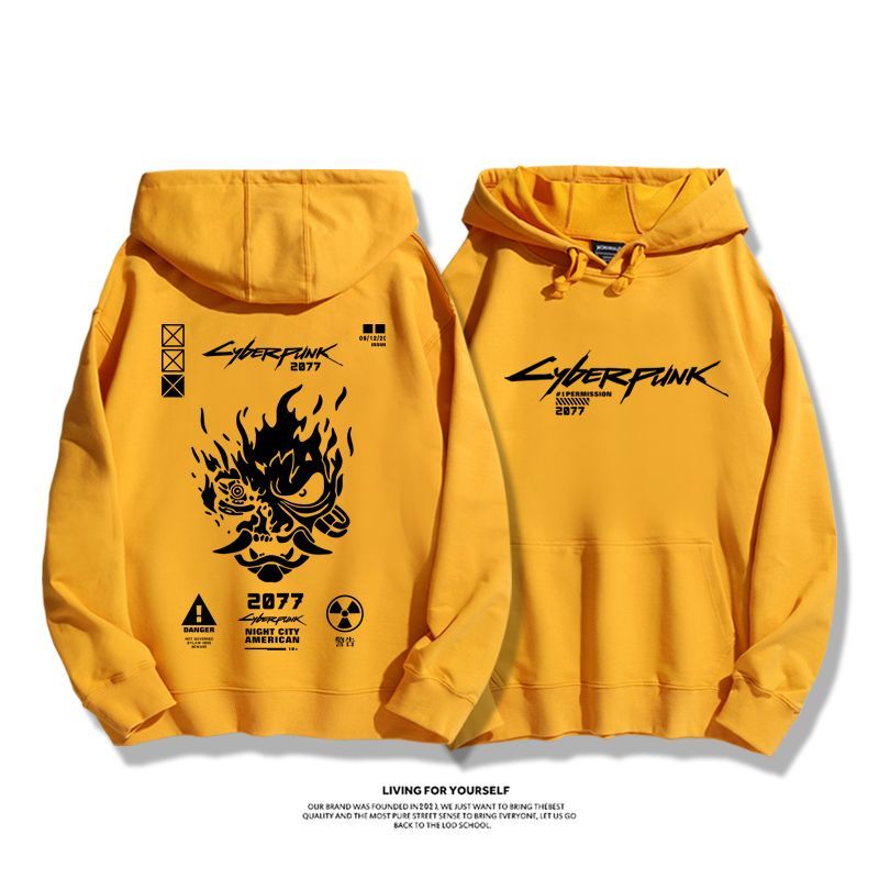 電馭叛客2077聯名衛衣2025秋冬新款親子情侶裝連帽衛衣