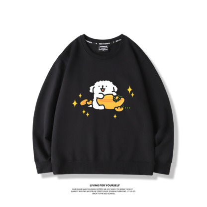 線條小狗2023親子情侶裝 圓領長袖