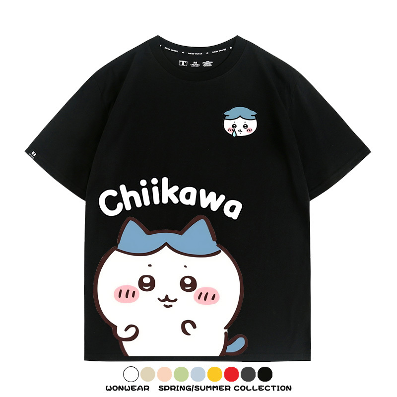 Chiikawa日系萌系吉伊卡哇可愛小八烏薩奇聯名短袖夏男T恤衫