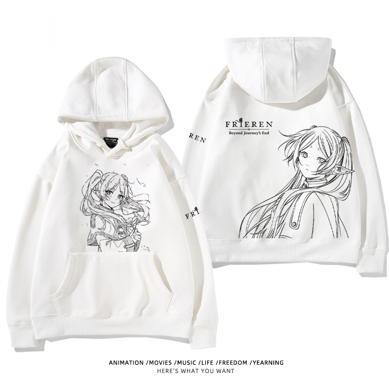 葬送的芙莉蓮 2024秋冬新款親子情侶裝薄絨款連帽衛衣