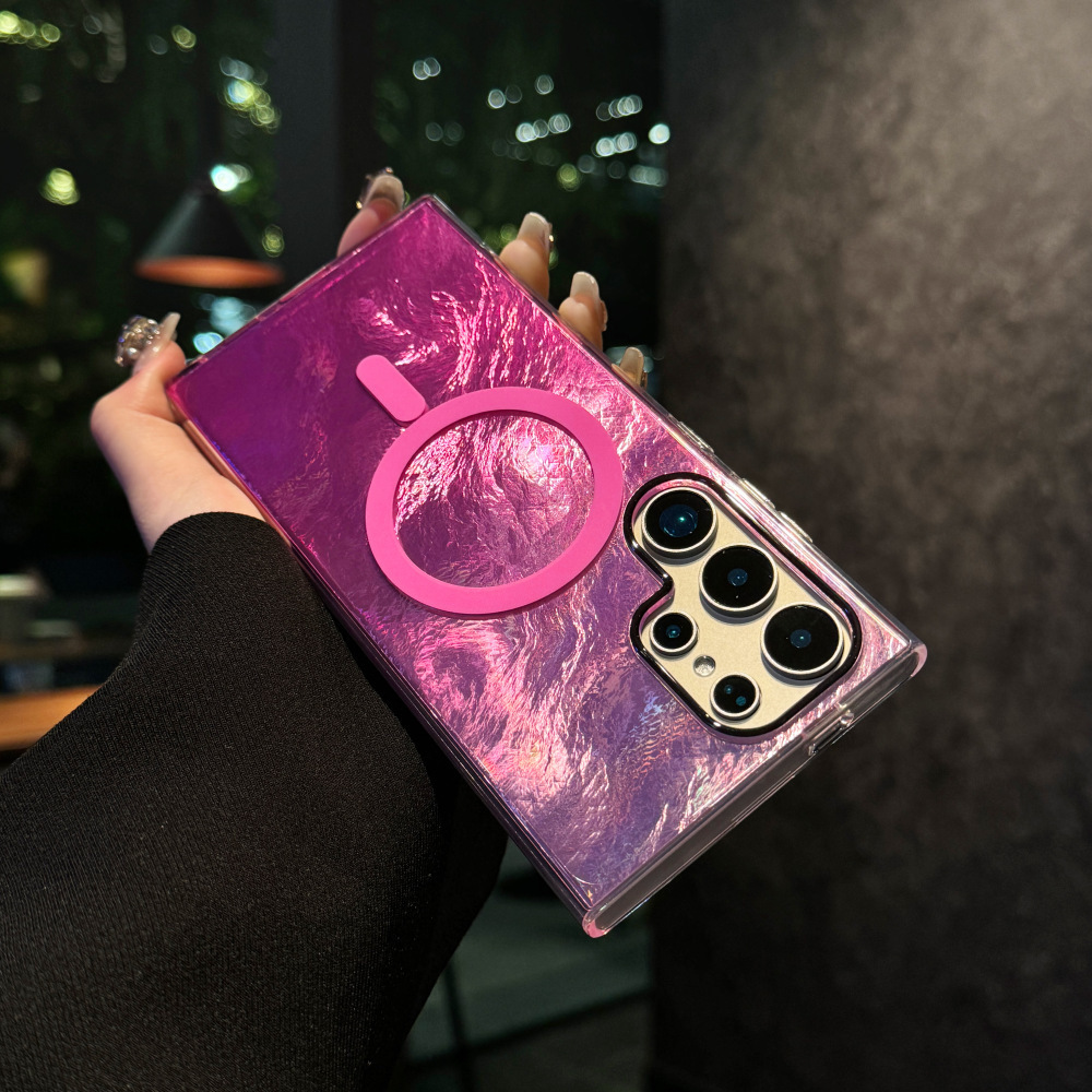 三星冰川紋炫彩漸變磁吸手機殼