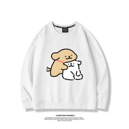 線條小狗2024親子情侶裝 圓領長袖