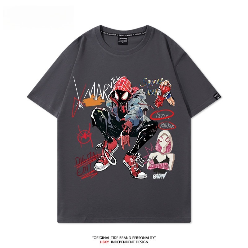 蜘蛛人：穿越新宇宙SpiderMan 印花短袖T恤
