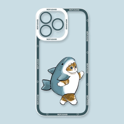 蘋果 系列Mofusand鯊魚貓天使眼透明防摔軟殼