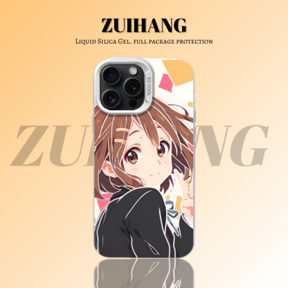 動漫彩銀線條漸變防摔手機殼