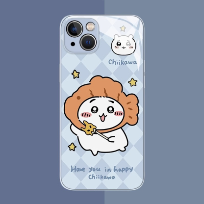 Chiikawa情侶新款高清全包防摔玻璃殼