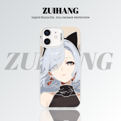 動漫彩銀線條漸變防摔手機殼