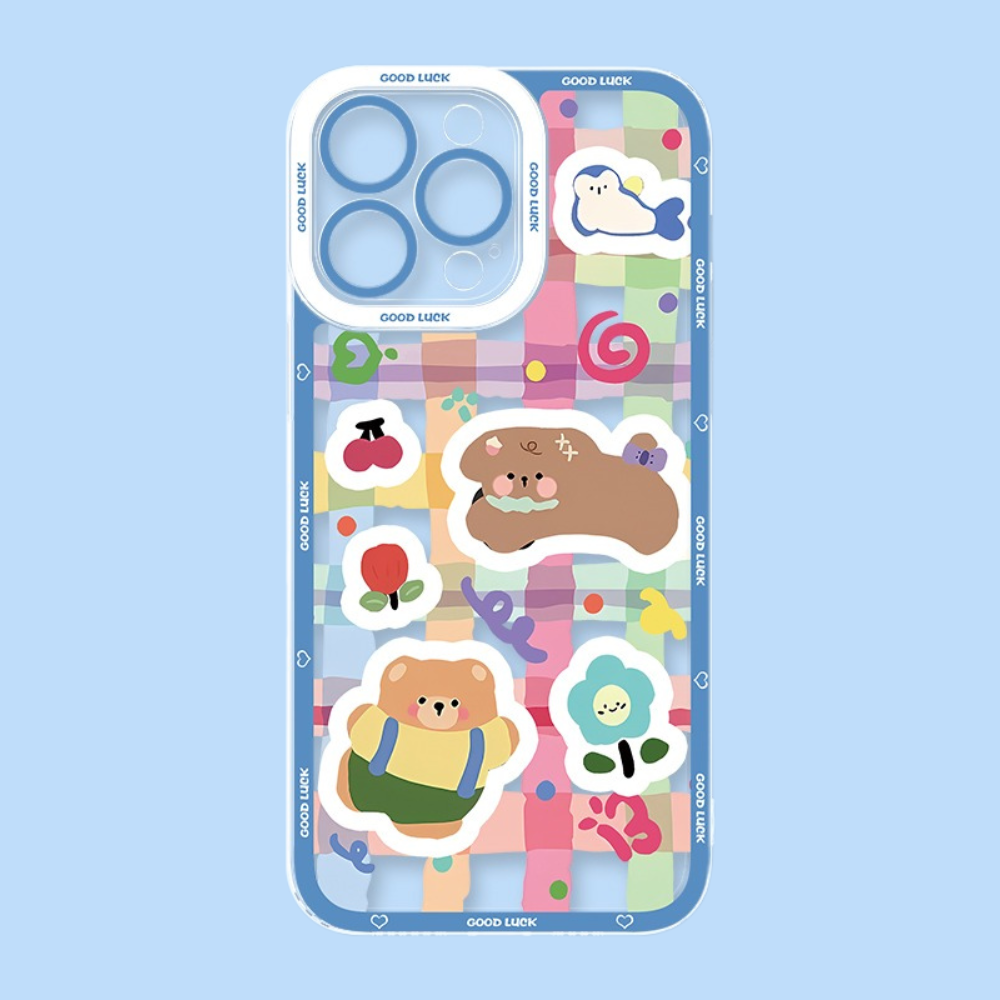 牛仔貓咪天使眼透明防摔軟殼