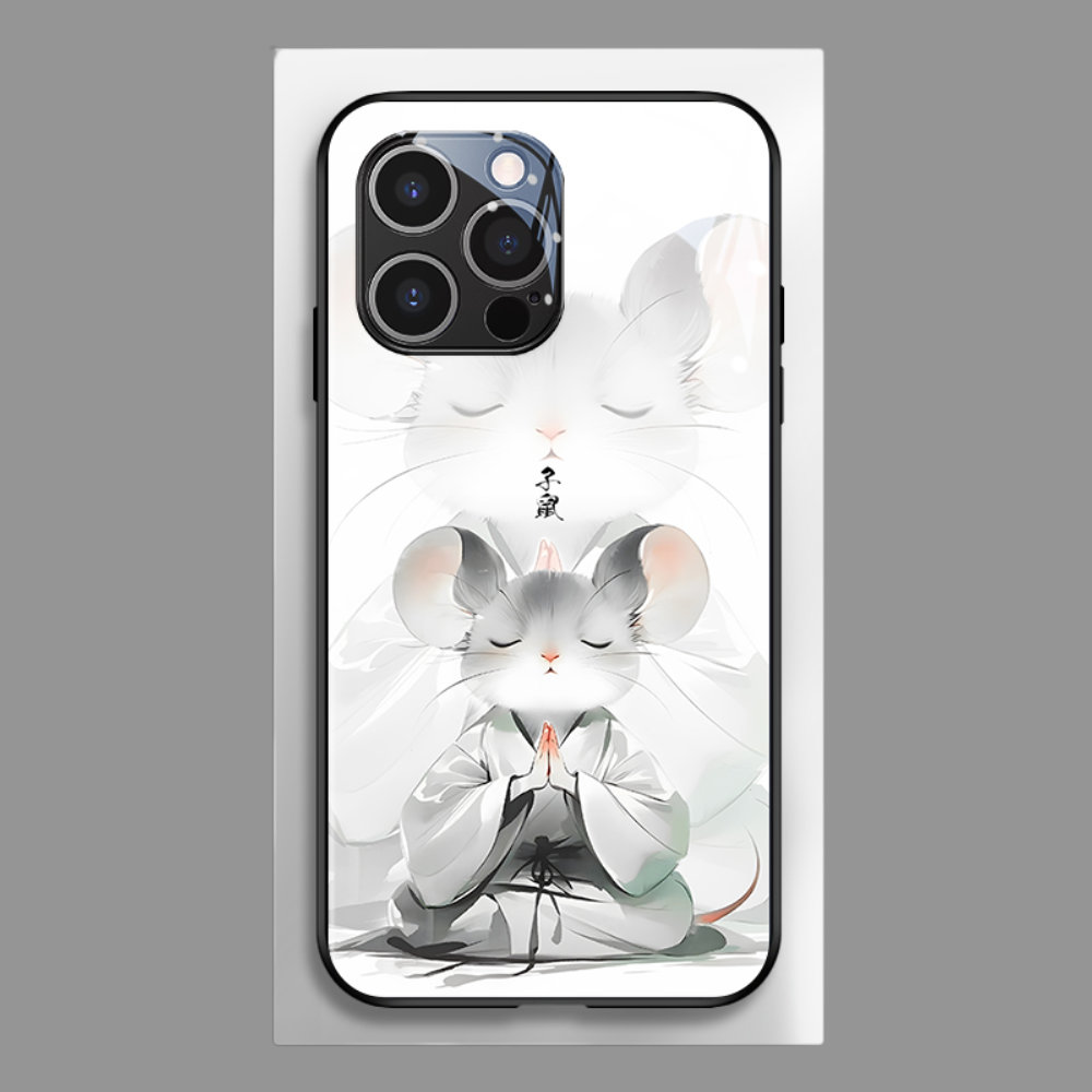 水墨十二生肖新款高清全包防摔玻璃殼