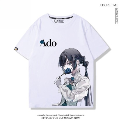 Ado歌手 2026親子情侶男女同款 印花短袖T恤