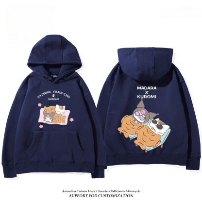 夏目友人帳貓咪老師X三麗鷗新款 親子情侶男女連帽衛衣