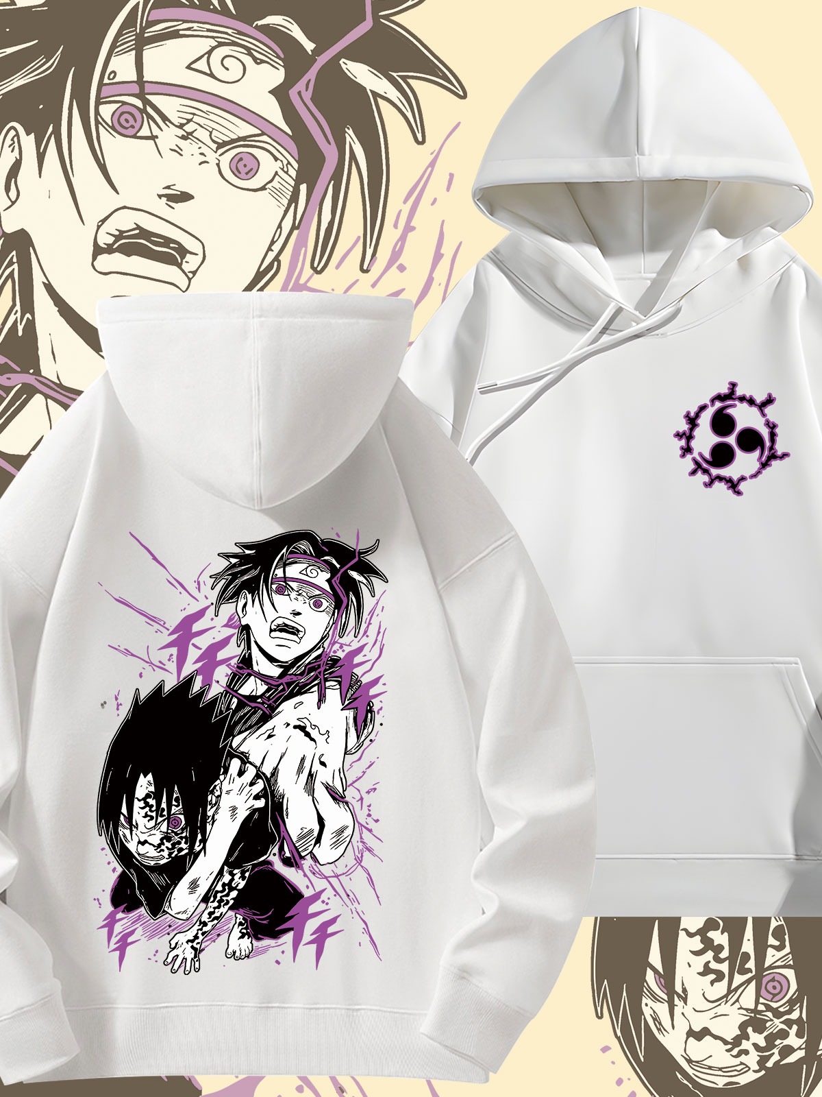 火影忍者 2024秋冬新款親子情侶裝薄絨款連帽衛衣