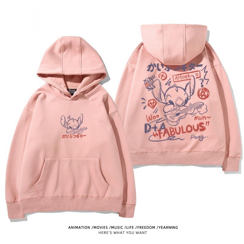 馴龍高手聯名史迪仔新款 親子情侶男女款連帽衛衣