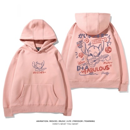 馴龍高手聯名史迪仔新款 親子情侶男女款連帽衛衣