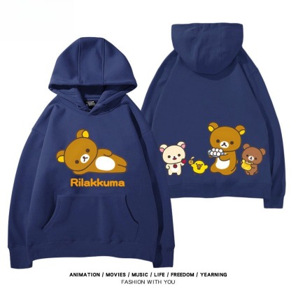 日系拉拉熊 聯名衛衣新款 親子情侶裝連帽衛衣