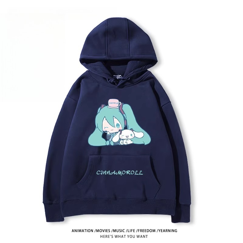 初音未來X三麗鷗新款 親子情侶男女款連帽衛衣