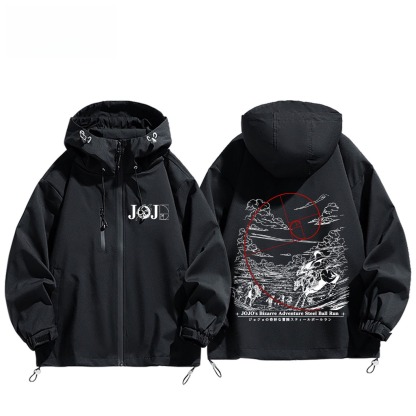 JOJO的奇妙冒險飆馬野郎周邊 男女同款秋冬衝鋒衣