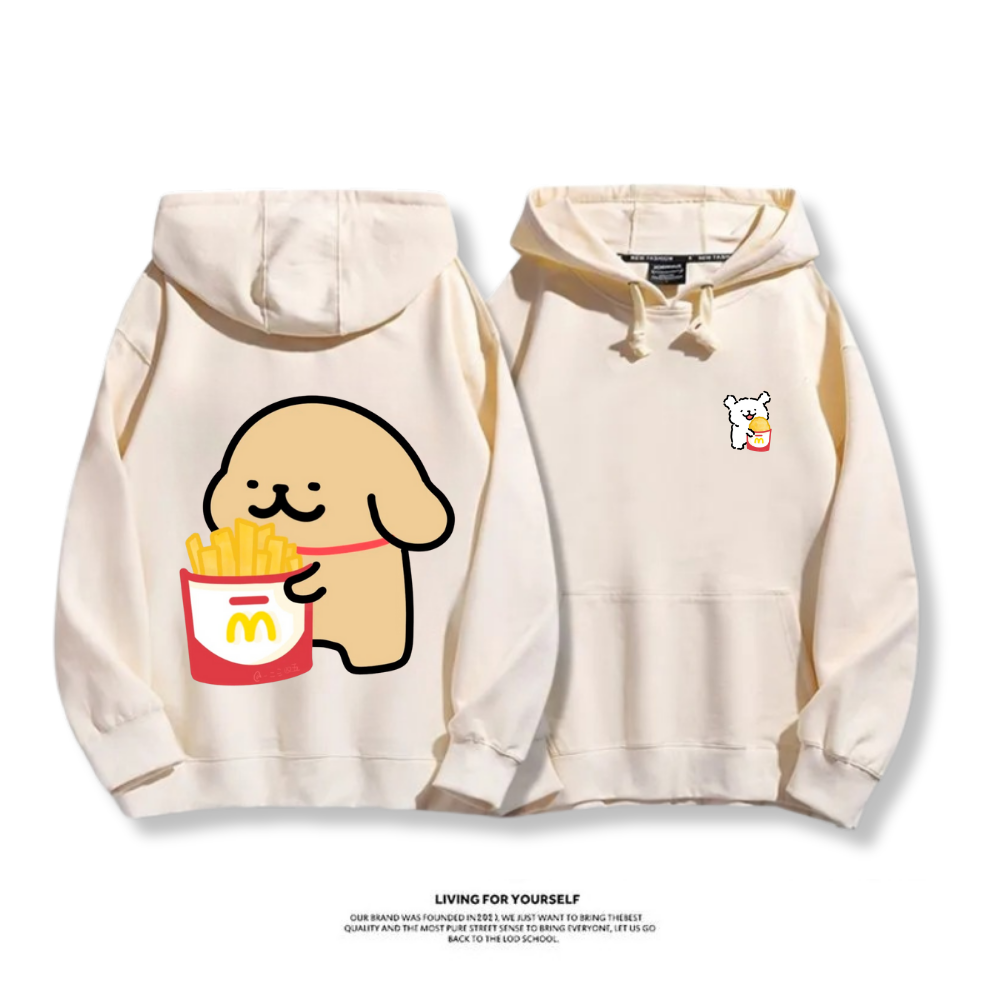 線條小狗 2025秋冬新款 親子情侶男女連帽衛衣