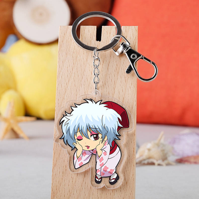 銀魂阪田銀時神樂新八定春神威十四沖田總悟桂伊麗莎白立牌鑰匙扣掛飾【單買三件起送】