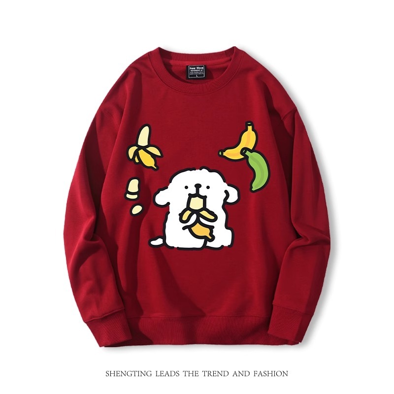 線條小狗 2024親子情侶裝 圓領長袖